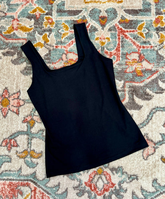 Rae Mode Black Square Neck Top