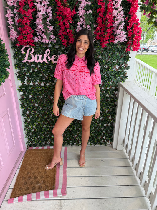 Asymmetrical Denim Skort