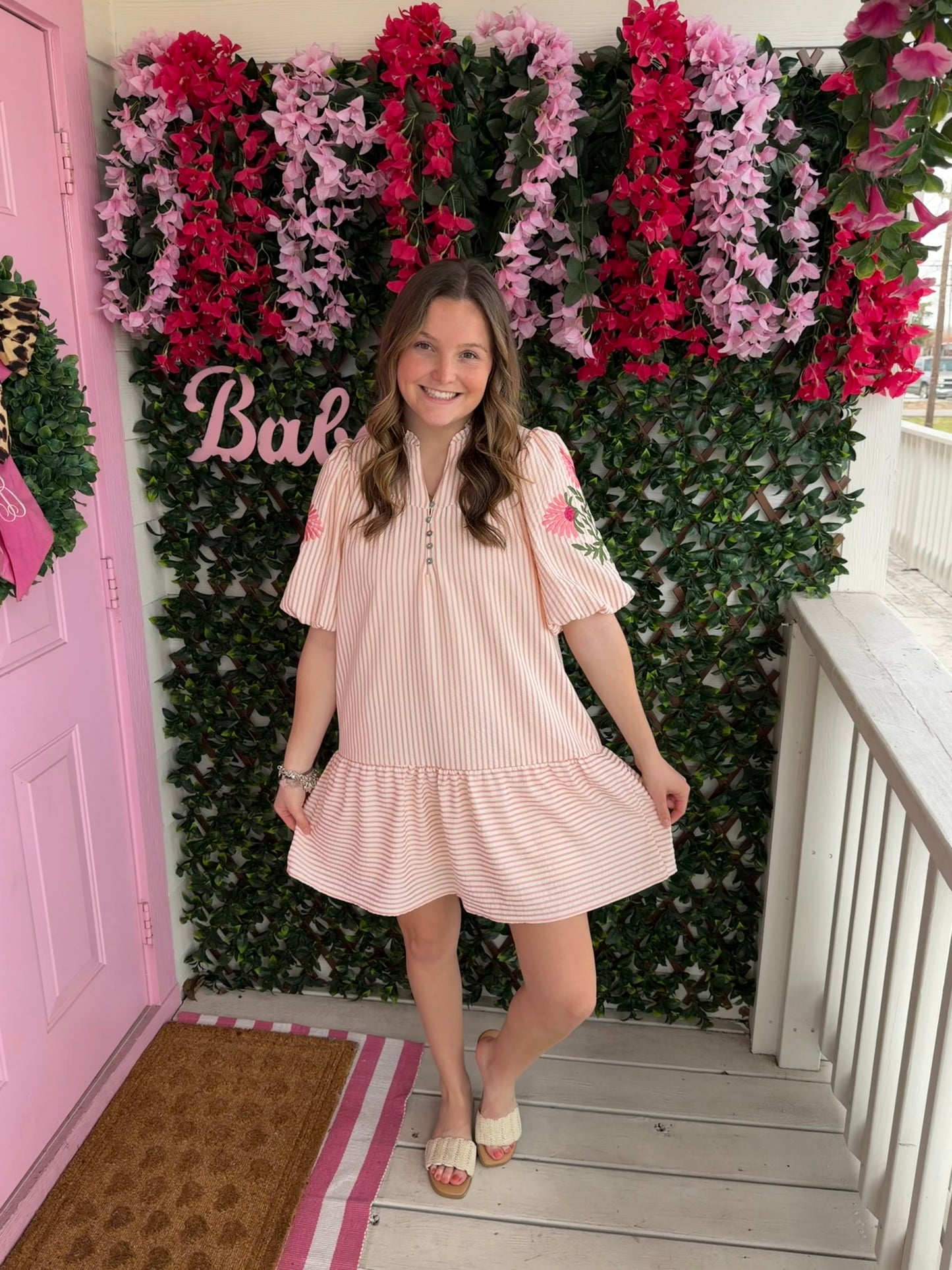 Avery Embroidered Sleeve Dress