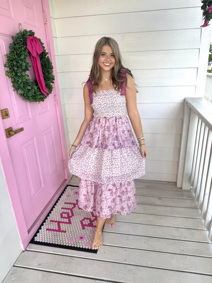 Magenta Florals Girly Dress