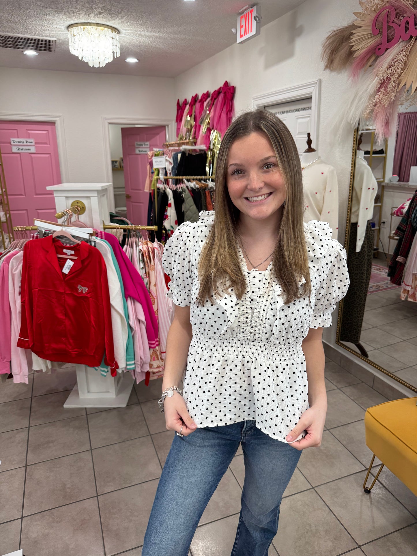 Dotted Darling Peplum Top