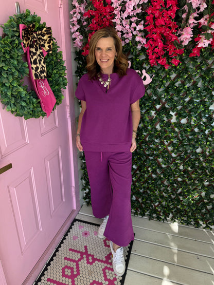 Textured Half Zip Set