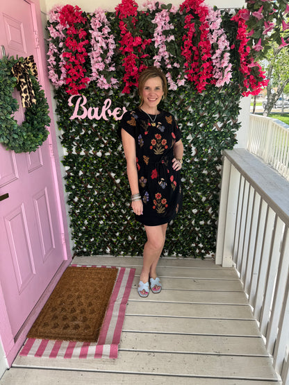 Dark Blooms Mini Dress