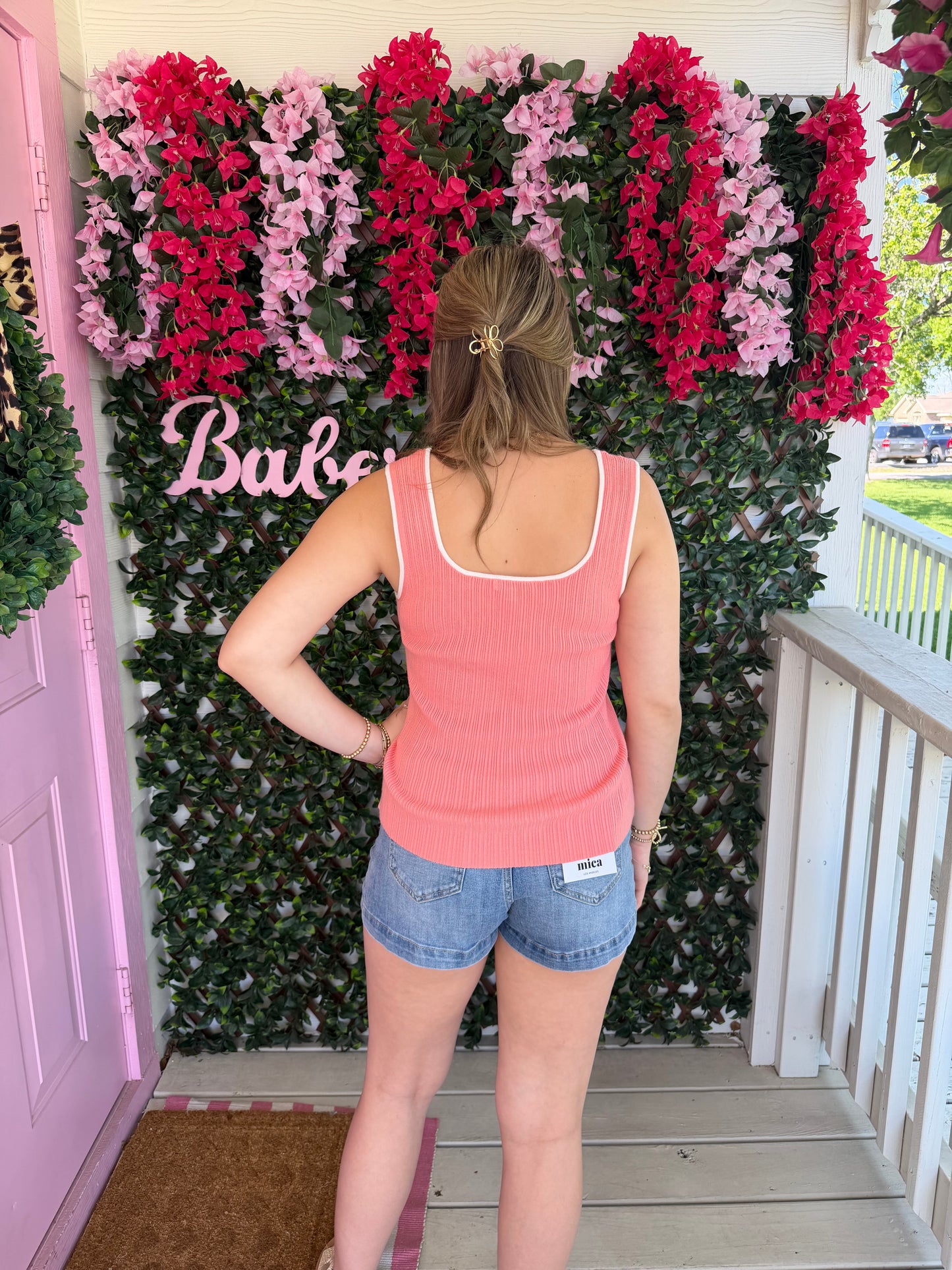 Coral Heart Neck Top