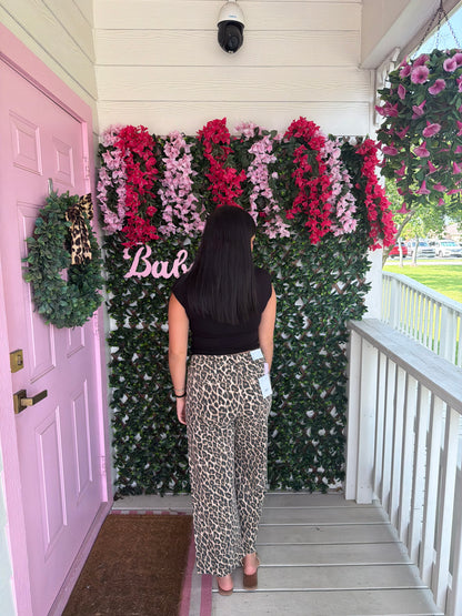 Vervet Cropped Leopard Denim Pants