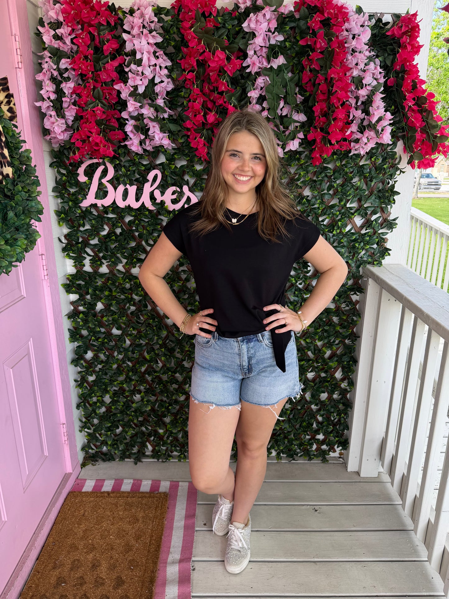 Knot Front Top - Black