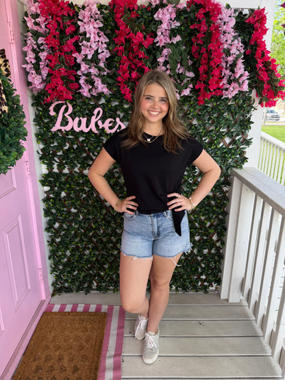 Knot Front Top - Black