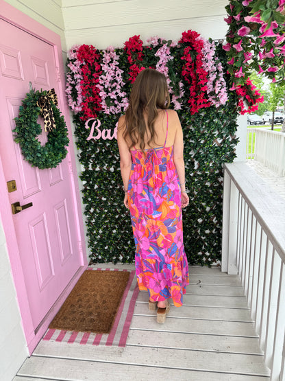 Magenta Florals Summer Dress