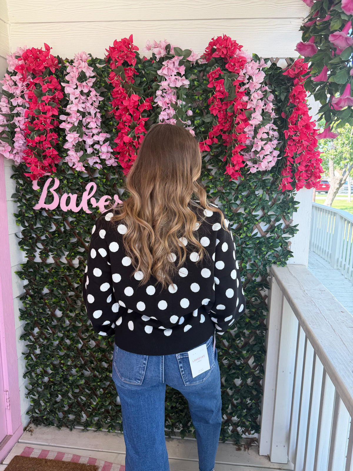 Queen Of Sparkles Black & White Polka Dot Nutcracker Button Up Cardigan