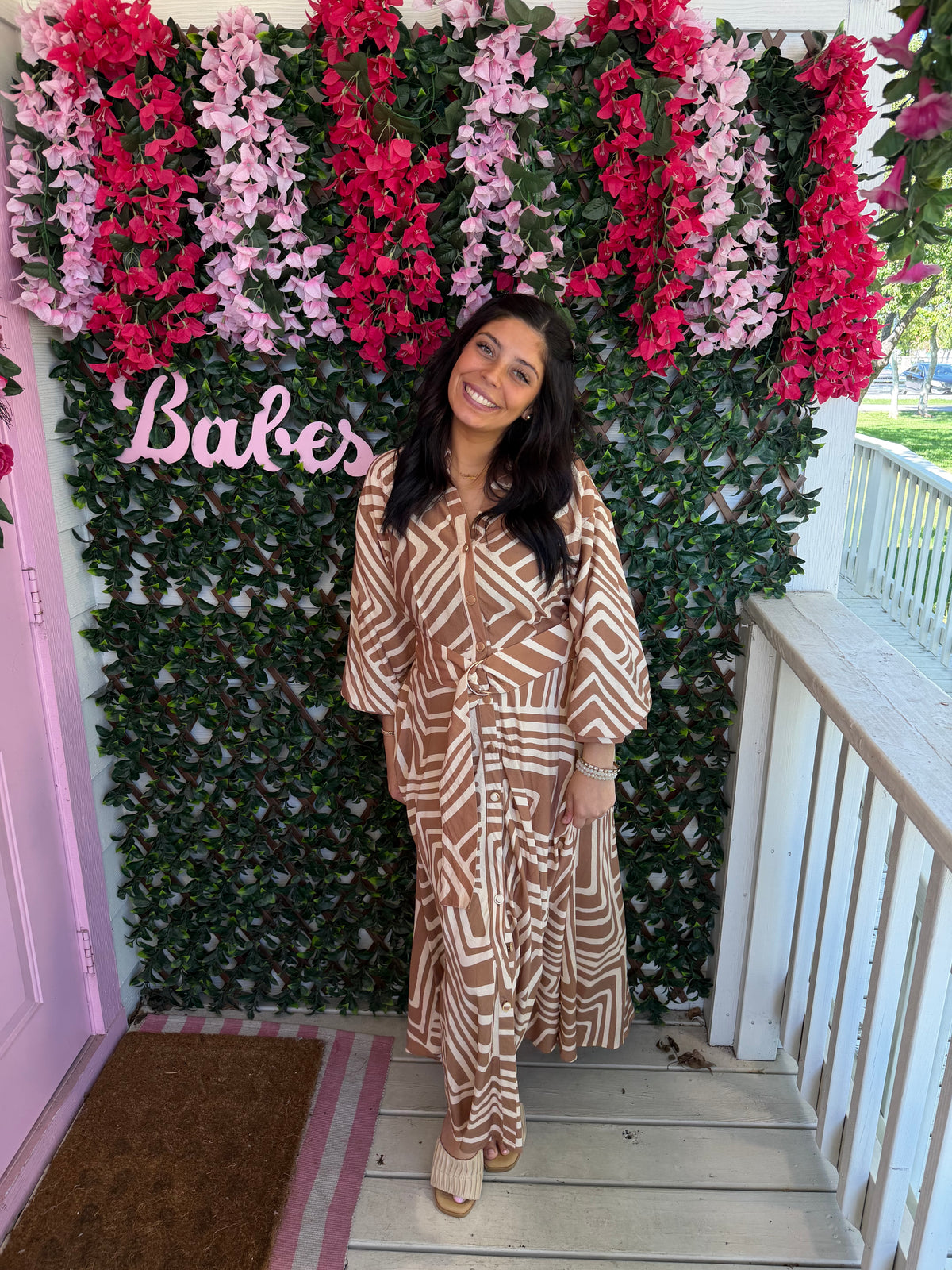 Neutral Geo Maxi Dress