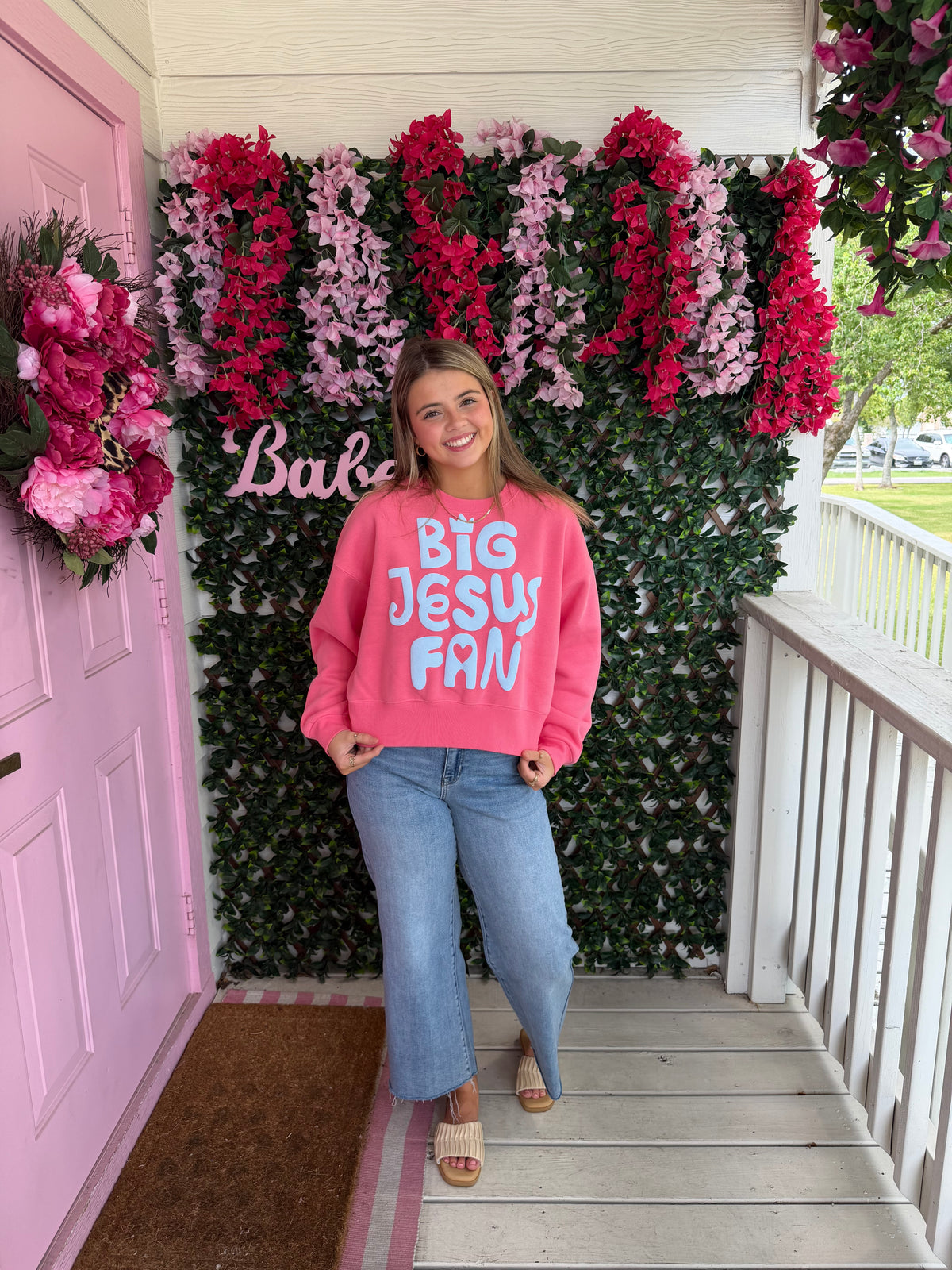 Big Jesus Fan Cropped Sweatshirt
