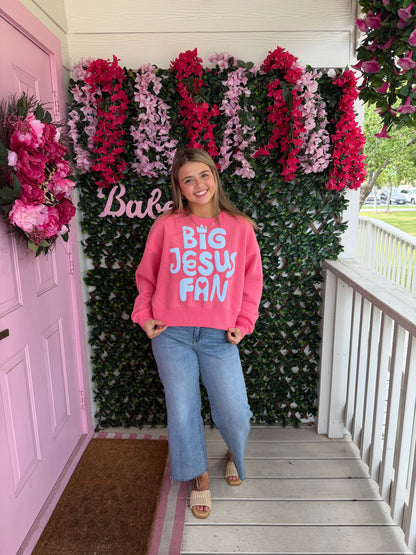 Big Jesus Fan Cropped Sweatshirt