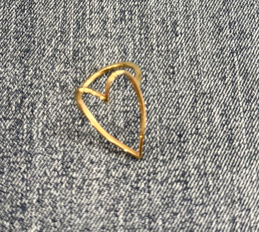 Chansuttpearls Gold Heart Ring