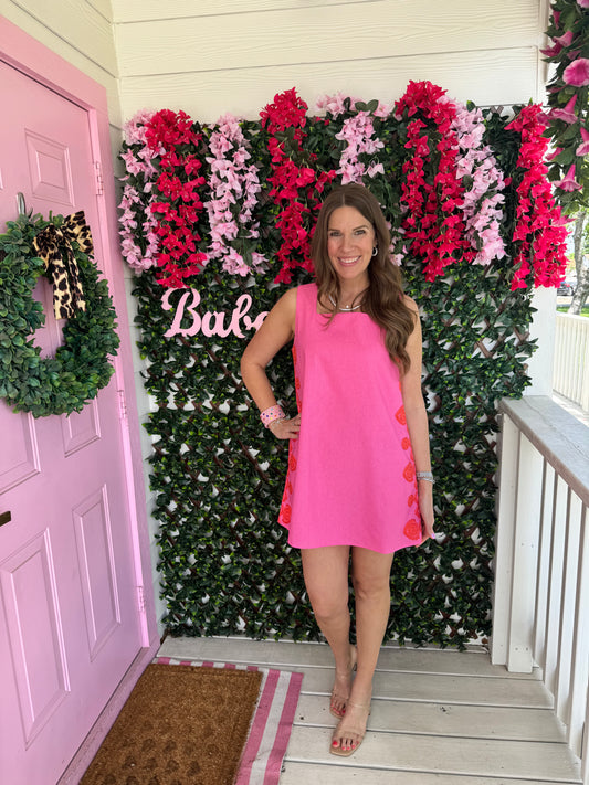 Medallion Embroidered Mini Shift Dress