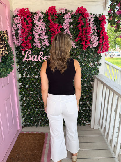 JBD White Slim Wide Leg Denim