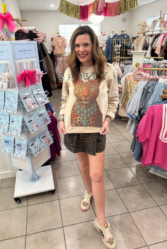 Howdy Cheetah Sweater