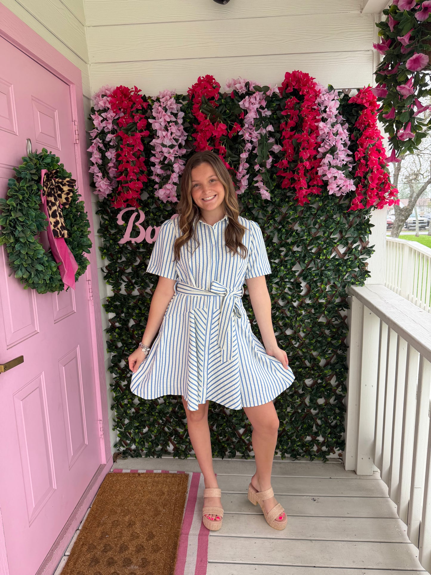 Azure Striped Dress