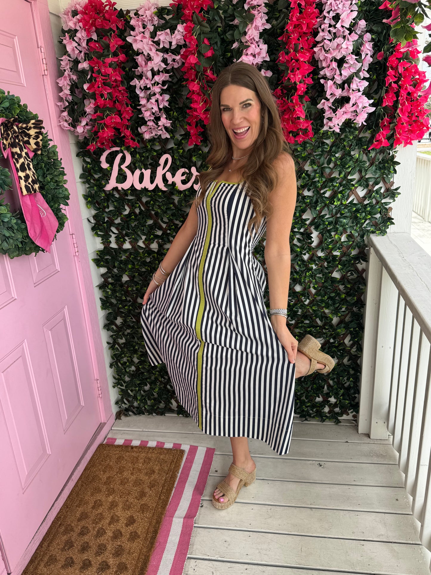 Neon Navy Striped Dress
