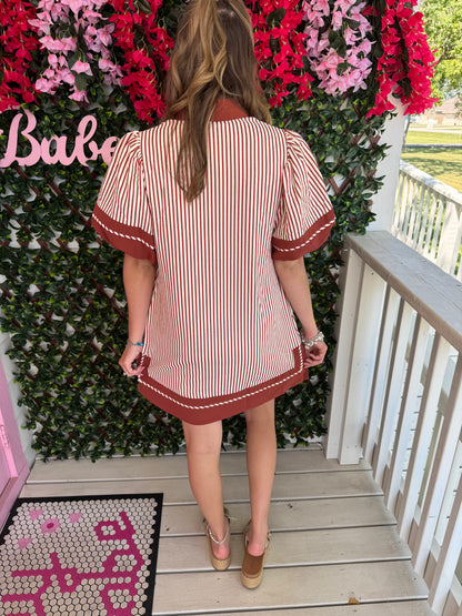 My Girl Clay Striped Dress