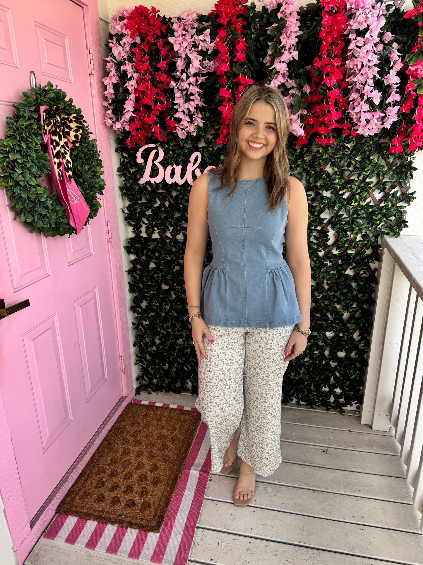 Darling Floral Denim Pants