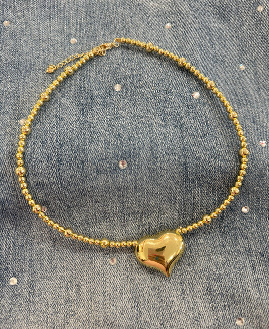 Lucy Gold Heart Necklace