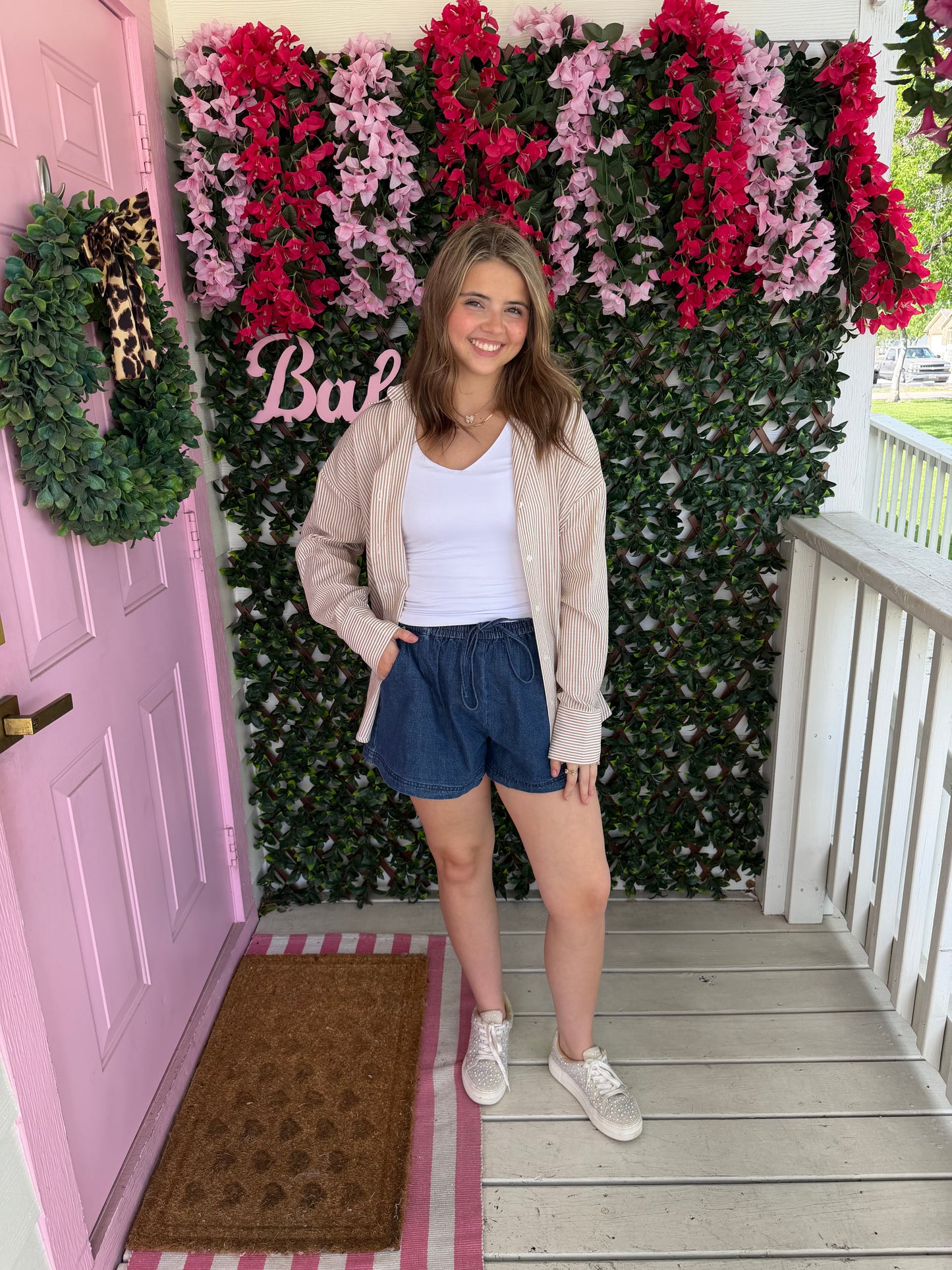 Relaxed Striped Button Up