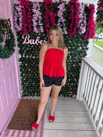 Navy Polka Dot Shorts