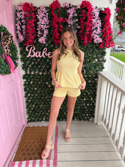 Drop of Sunshine Gingham Top