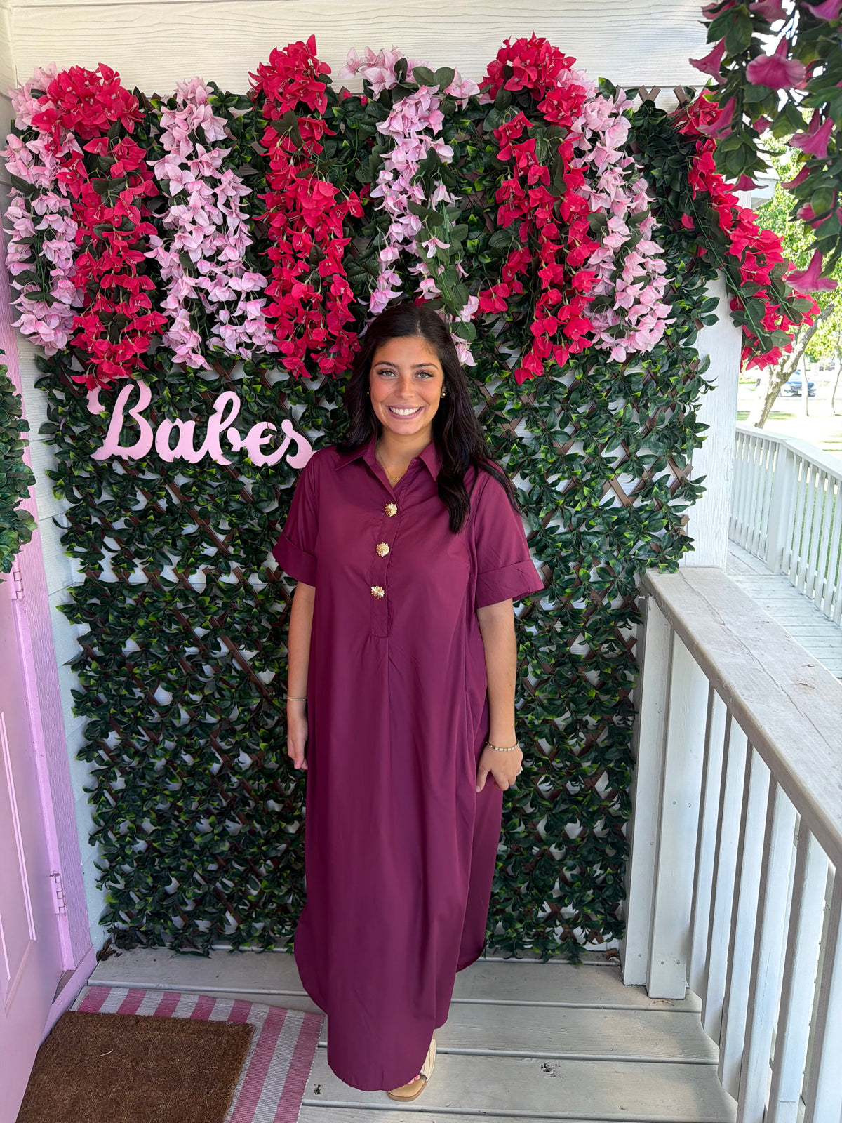 Burgundy Charm Dress