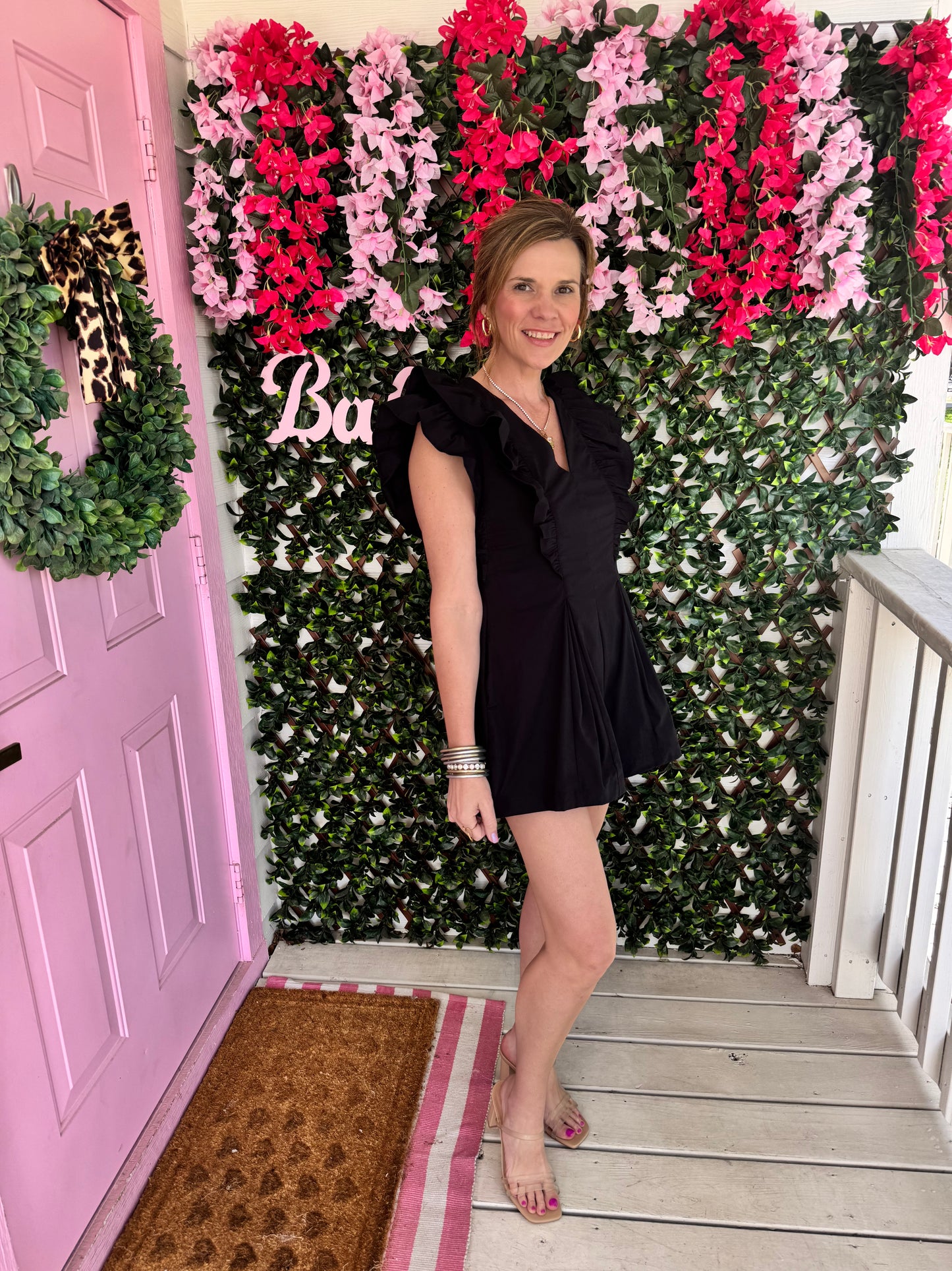 Hey Girl Hey Black Romper
