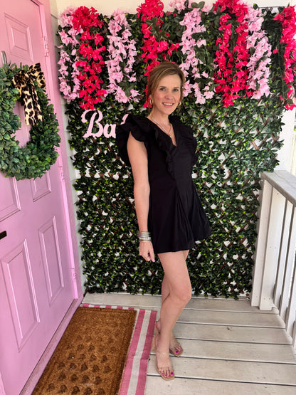 Hey Girl Hey Black Romper