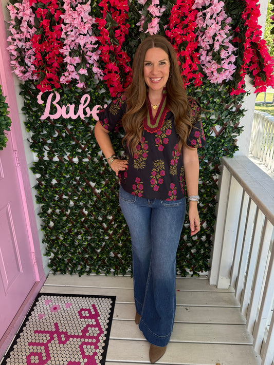 Scallops & Florals Top