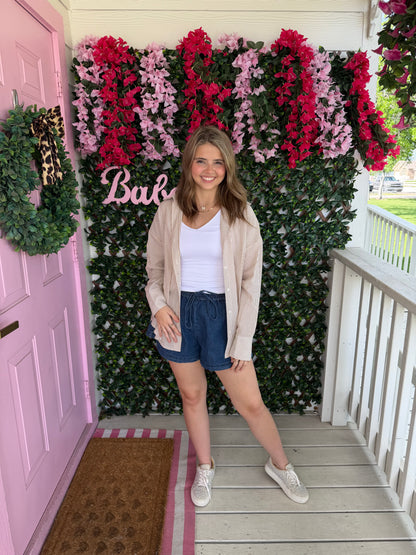 Relaxed Striped Button Up