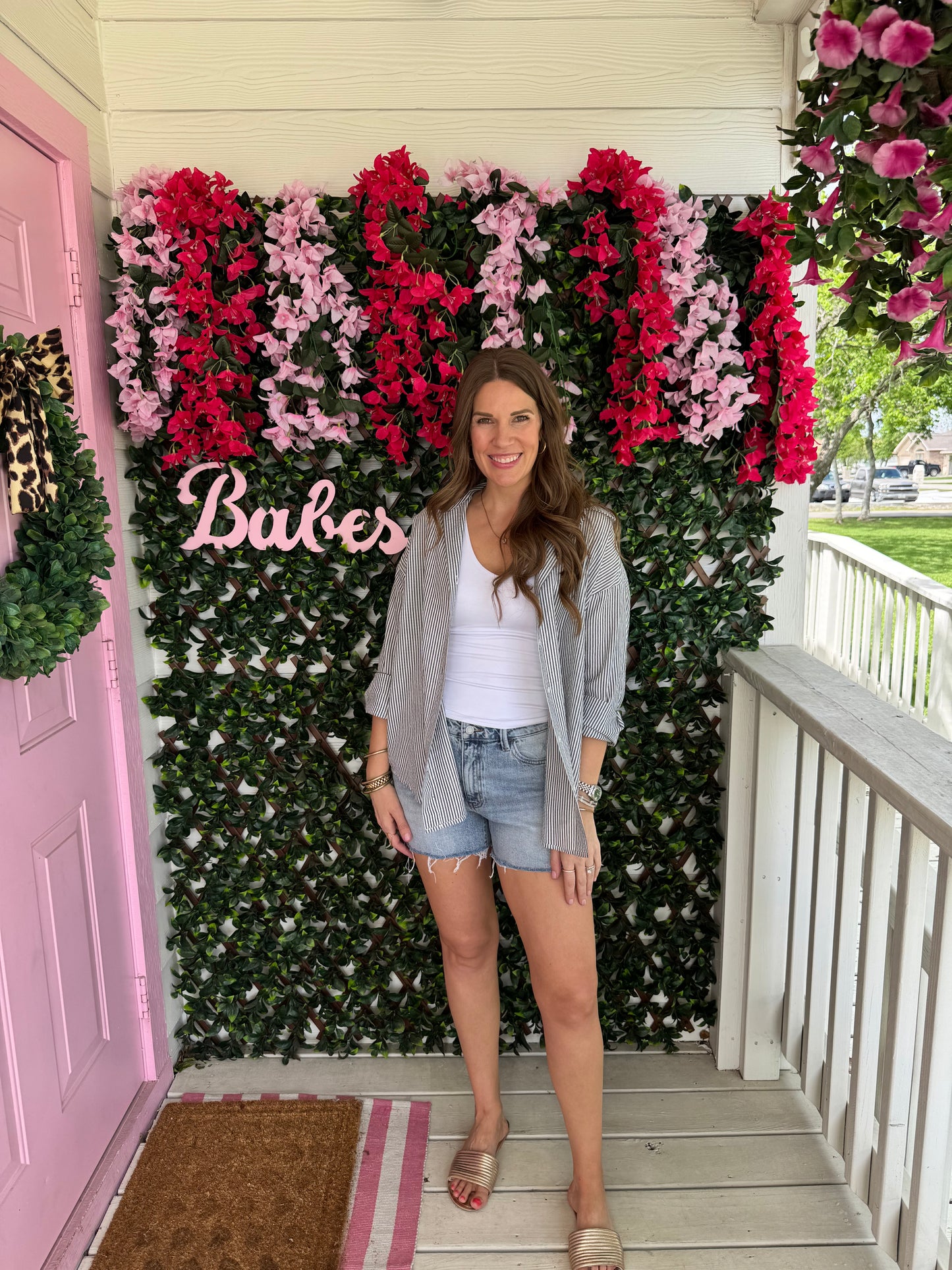Relaxed Striped Button Up