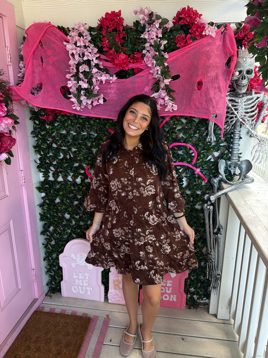 Loving Chocolate Florals Dress