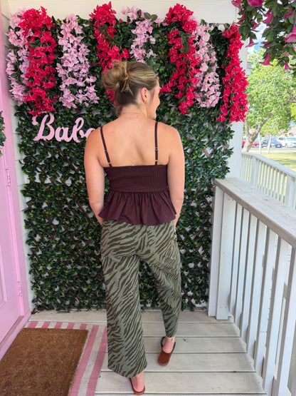Fan Pleated Peplum Top