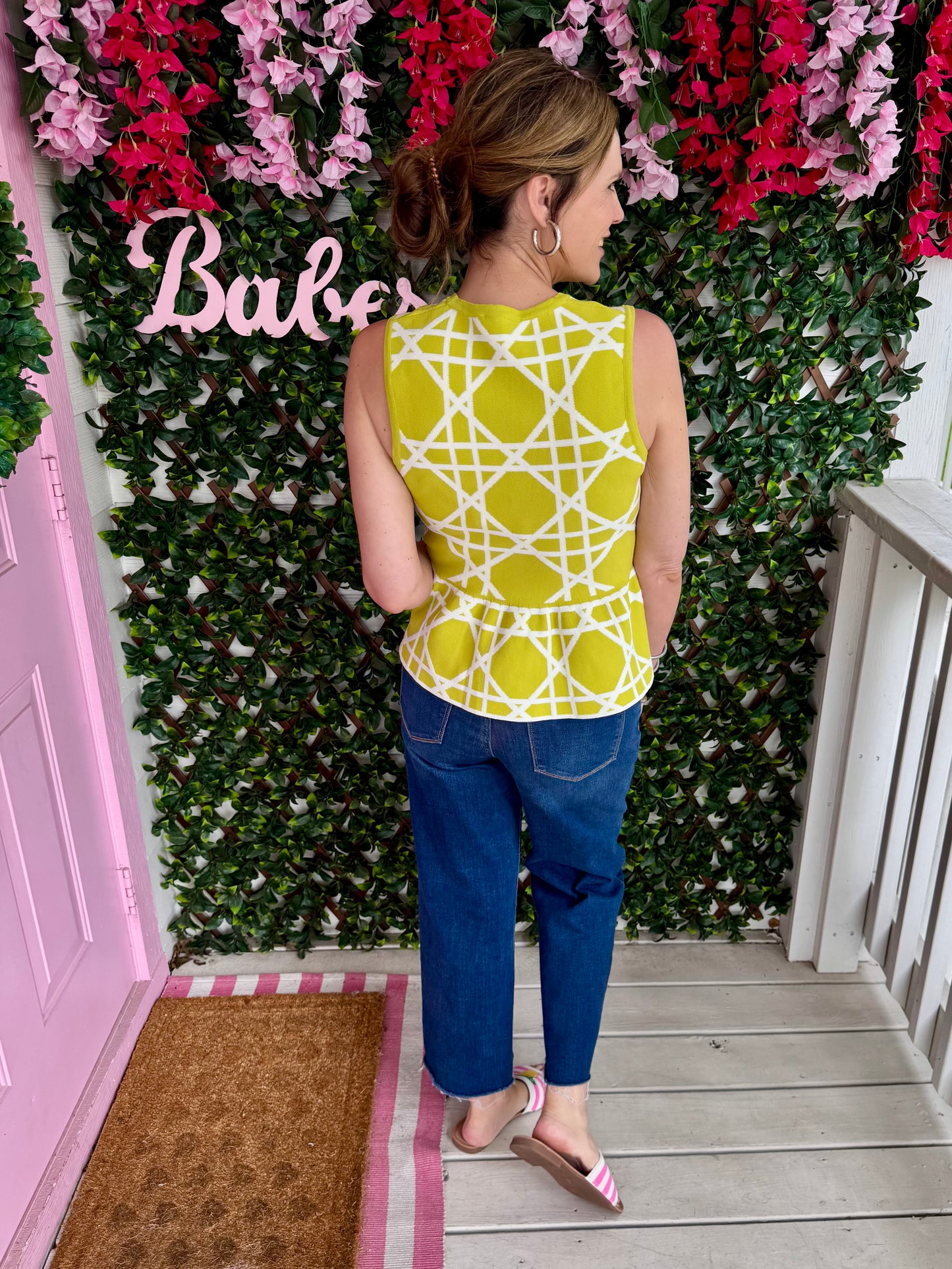 Chartreuse Geo Top