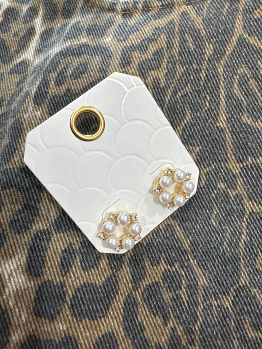 Pearl Circle Earrings