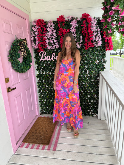 Magenta Florals Summer Dress
