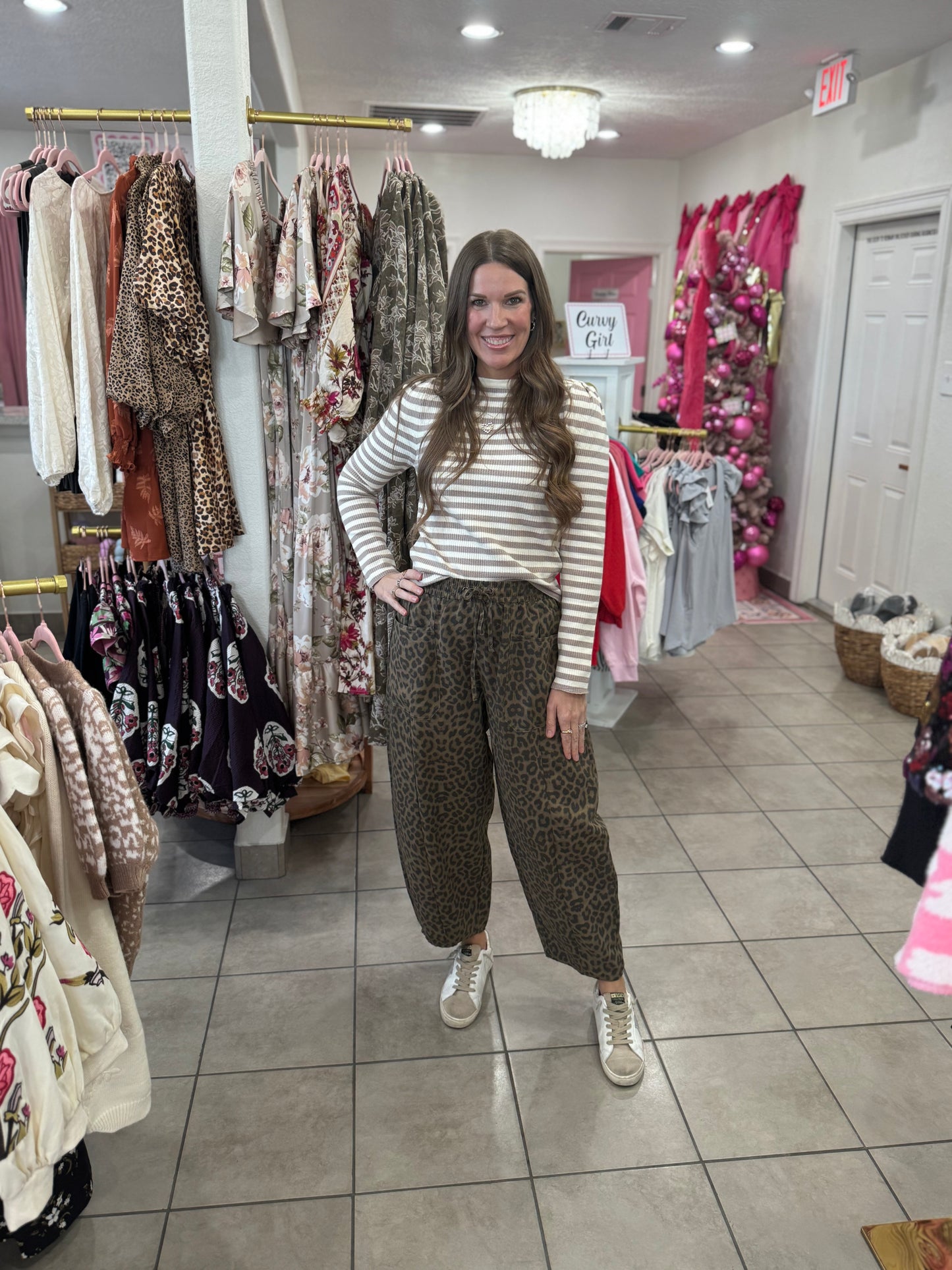 Casual Leopard Barrel Pants