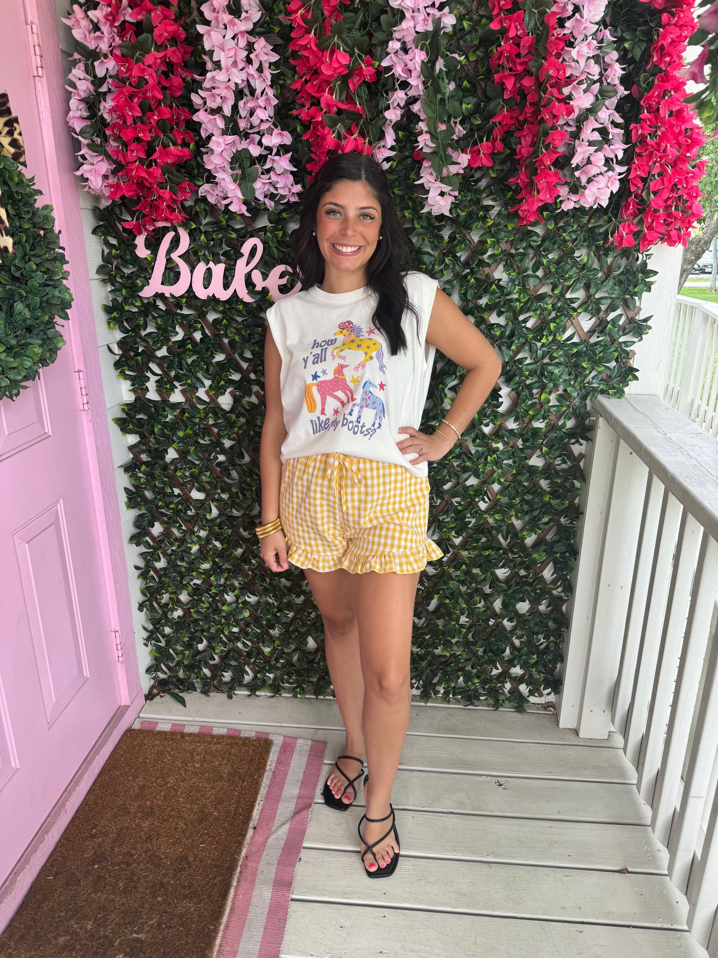 Sunshine Gingham Ruffle Shorts