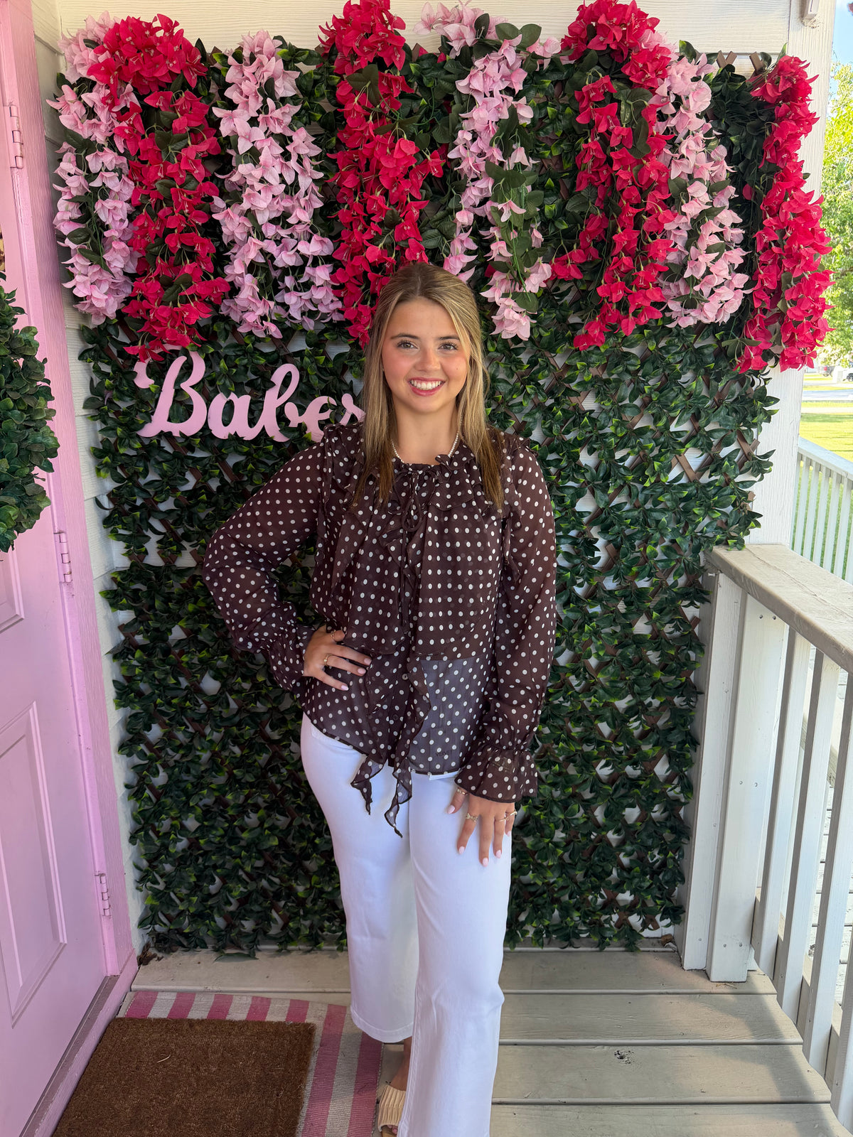 Chocolate Polka Dot Top