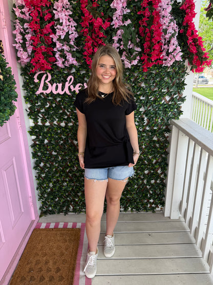 Knot Front Top - Black