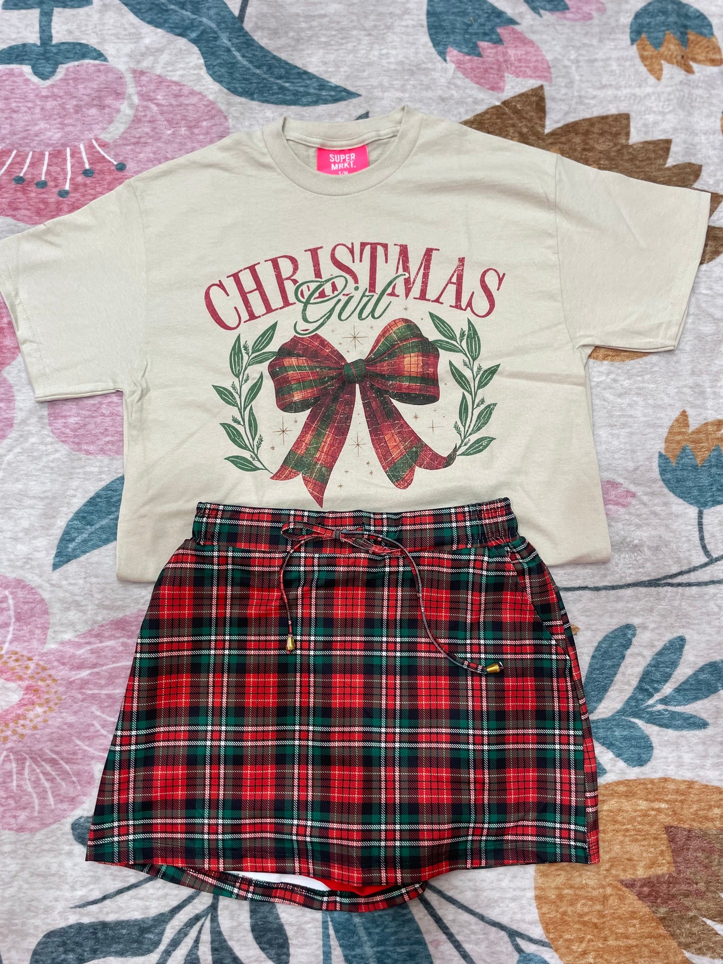 Christmas Girl Holiday Bow Tee