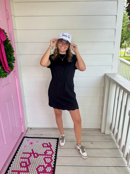 Black Scallop On The Go Dress