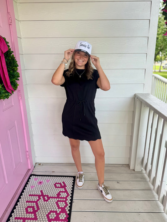Black Scallop On The Go Dress