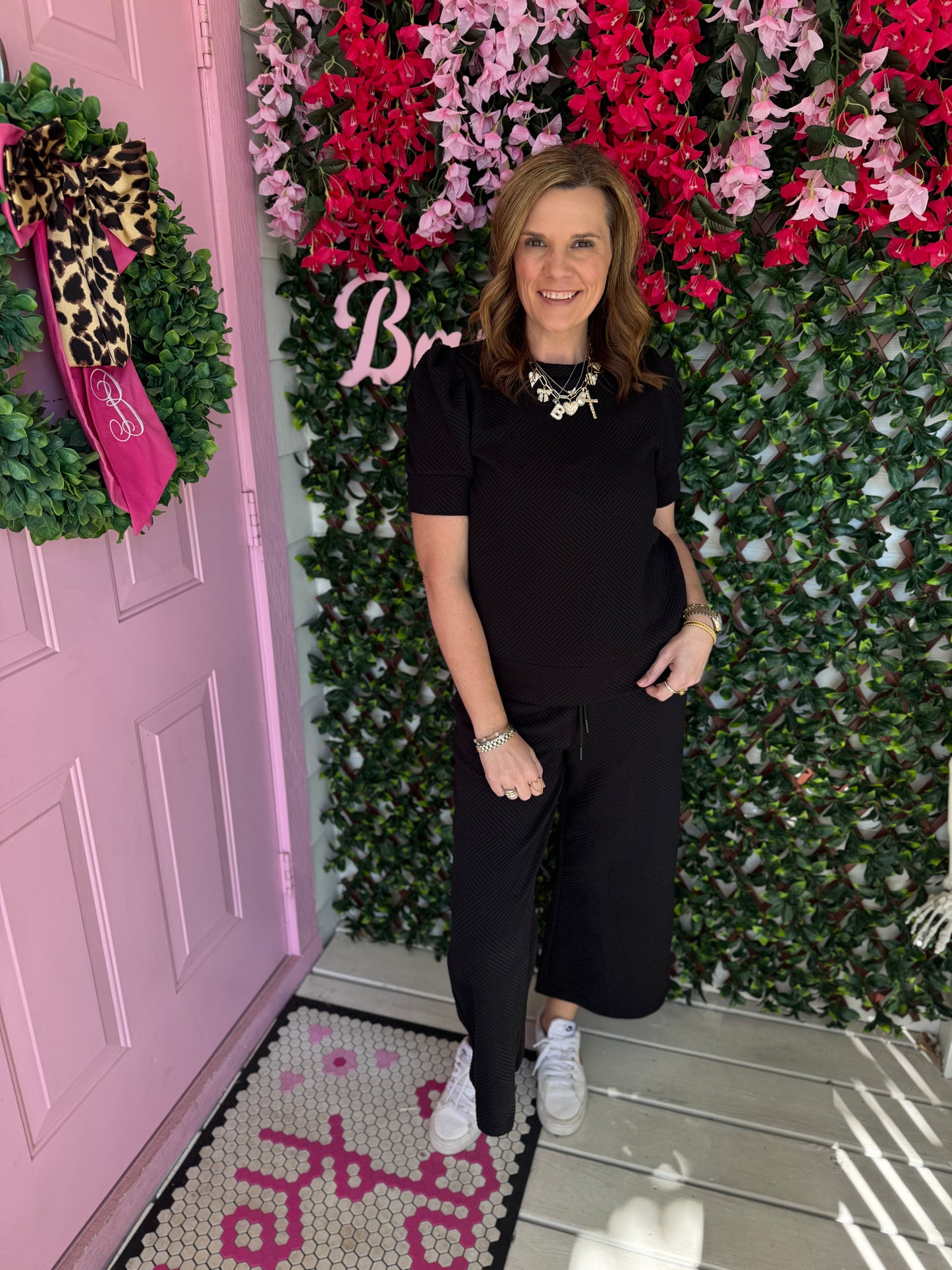 Textured Puff Sleeve Set