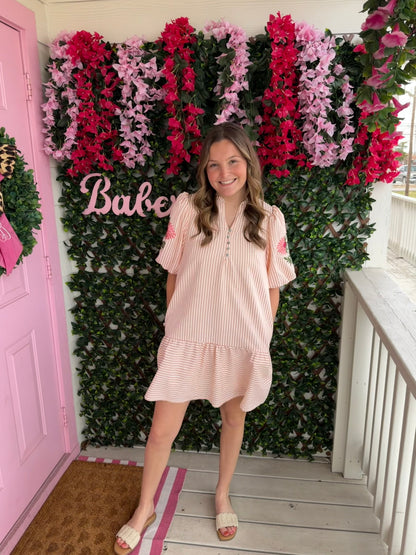 Avery Embroidered Sleeve Dress