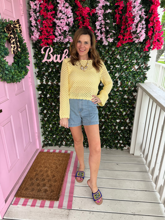 Butter Crochet Knit Top