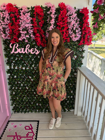 Autumn Florals Mini Dress
